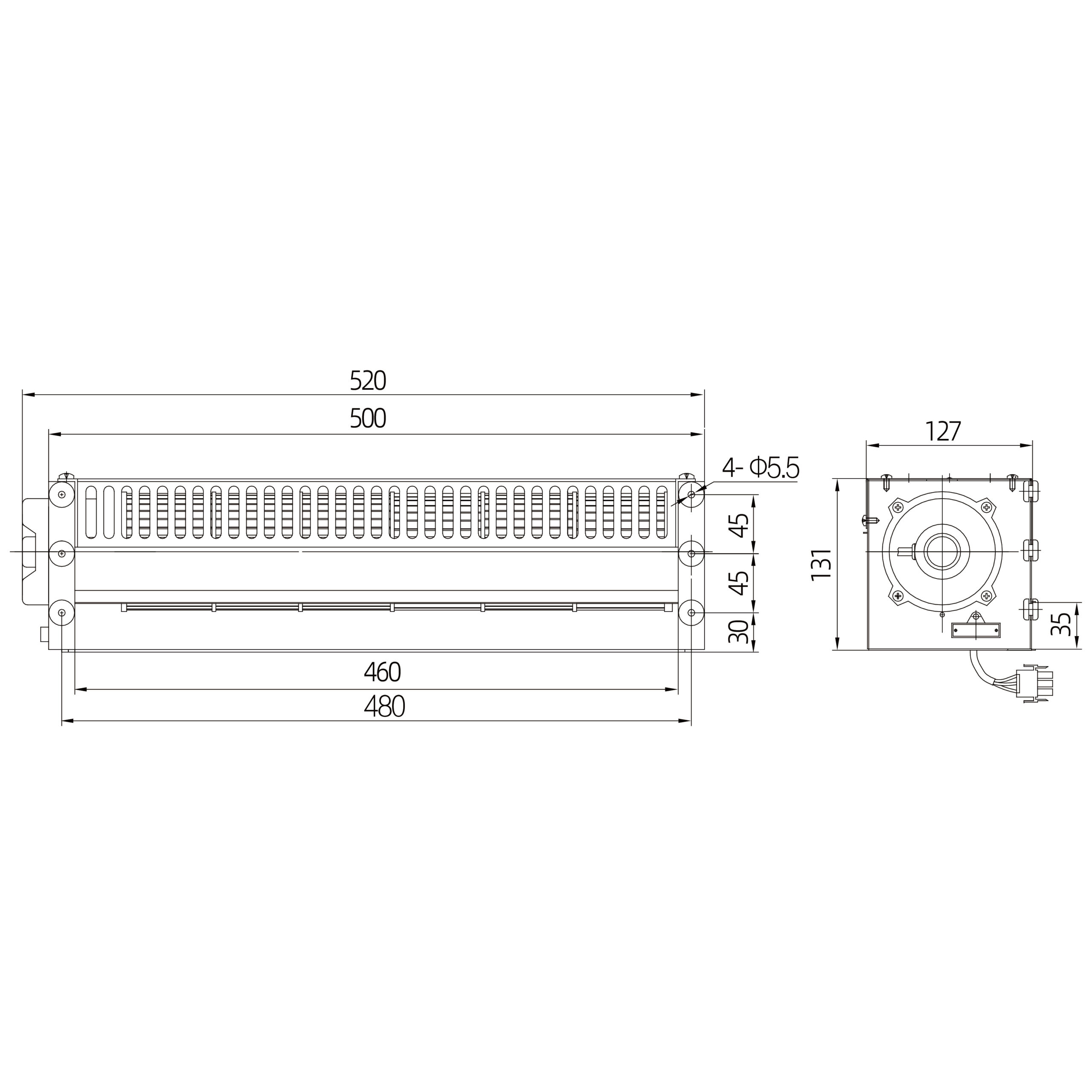 FYD-E008 FUYIDE Elevator parts extra long length rectangle cross flow fan lift car ventilation XZ422A